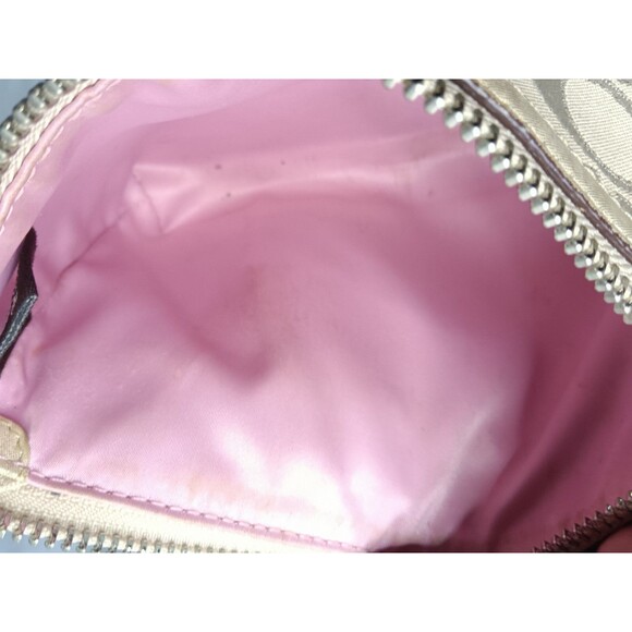 Coach Poppy Tan,~Silver Signature Large Wristlet Small Purse - Picture 9 of 9